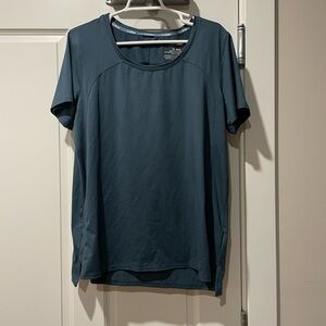 L.L. Bean Women's Short Sleeve Scoop Neck Tee - Slate Teal size xl